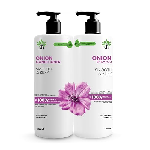 Image of GIR Red Onion Anti Hair Fall Spa Range Hair Care Set: For Smooth and Silky Hair l Onion Shampoo 250 ml + Onion Conditioner 250 ml