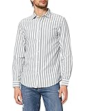 100% algodón. United Colors of Benetton Camicia 5EME5QMQ8 Camisa, 903 Rayas Blanco y Azul, 3XL para Hombre