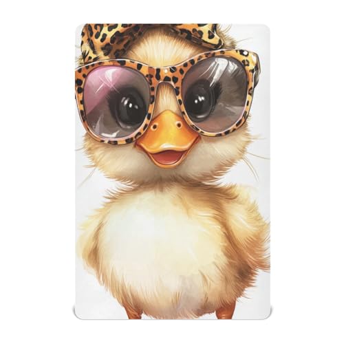 Leopard Bow Glasses White Baby Crib Sheets for Standard Matt