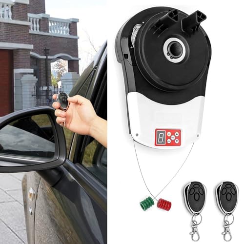 Electric Garage Door Opener Motor with 2 Remotes, Automatic Roll Up Door Opener Kit for Garage, Warehouse, Store, Barn, and Farm
