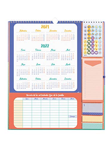 Finocam - Familiewandkalender Aventura Plus 16 maanden 2021 2022 maanden weergave Spaans, Plus - 340 x 380 - Image 7