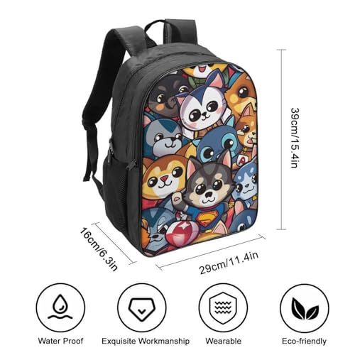 Mochila de corgi infantil impermeable de 40x28x16 cm para la vuelta al colegio 2