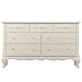 Evolur Aurora 7-Drawer Nursery Dresser – Ivory Lace | Assembled Double Dresser with Crystal Knobs, Queen Anne Legs, Large Storage for Baby Essentials