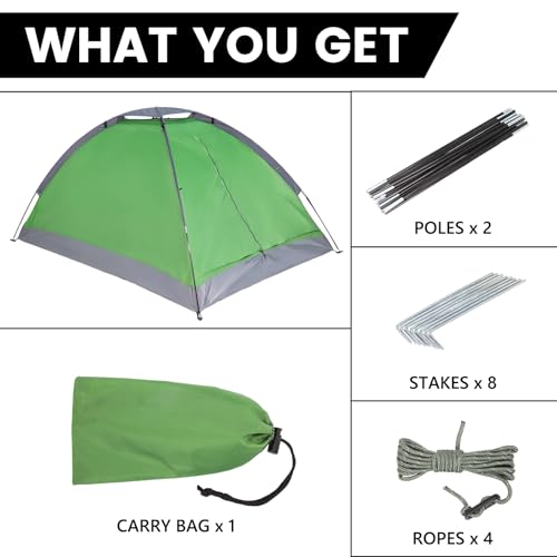 Image of Treefox Camping Tent for 2 Person Lightweight Tent Outdoor Tent | Portable Waterproof Easy Set Up Outdoor Tent for Adults Good Choice as Camping Gear for Backpacking and Hiking Green