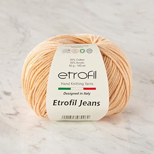 10 Ball (Skeins) Etrofil Jeans Yarn, 55% Cotton 45% Acrylic, Each 50 g (1.76 oz), 160 m (174 yds), Yarn Weight: 2 : Fine-Sport, Dark Beige - 005