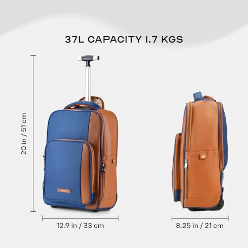 Image of THE ASSEMBLY Laptop Roller Backpack for Men & Women | Convertible Travel Backpack with Wheels | Water-Resistant Polyester Weekender & Office Bag