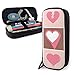 Produktbild Federmäppchen Mäppchen PU Leder Herz Icons Valentinstag Reißverschluss Beutel Organizer Studie Briefpapier Taschenhalter College Office Business Desk