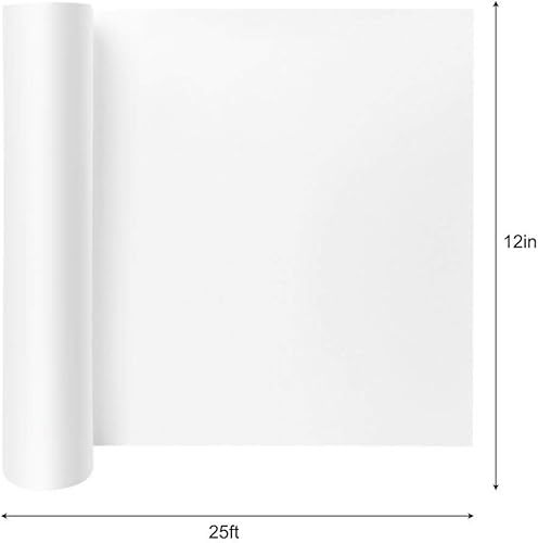 Miniatura 2 de Sghuo Vinilo permanente blanco, 12 pulgadas por 25 pies, rollo de vinilo mate autoadhesivo para letreros, álbumes de recortes, Silhouette Cameo