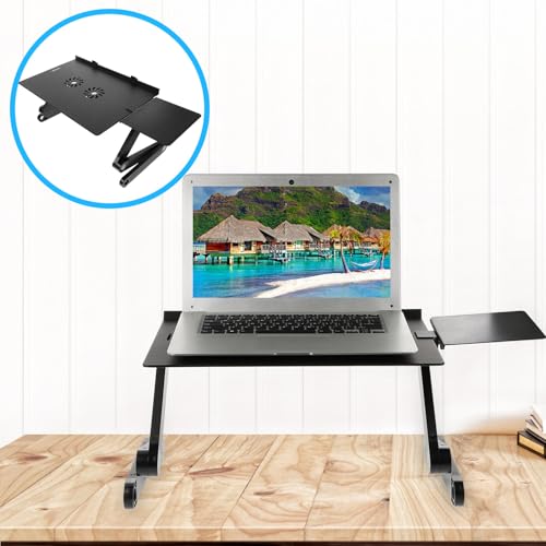 Soporte para portátil ajustable con ventilador y mouse pad miniatura 5