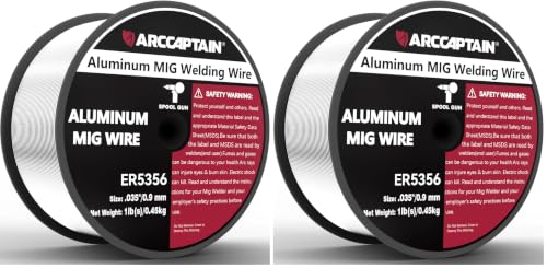 Image of ARCCAPTAIN Magnesium Aluminum MIG Welding Wire ER5356 .035 inch, 1LB (Pack of 2)
