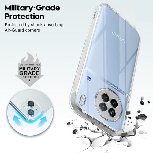 Image of Jkobi Back Cover for Vivo X90 (Silicone Clear Shockproof Case with Camera Protection | Soft and Flexible | Transparent)