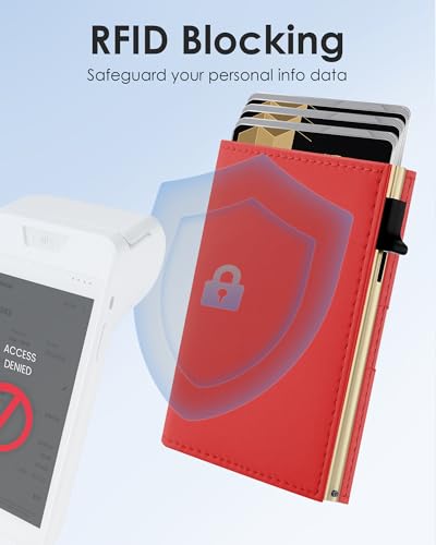 Image of QLD RFID Wallet for Women - Small Slim Trifold Wallet Anti-Theft Pop up Card Holder, Minimalist, Ultra Thin, Front Pocket, Premium Leather, 9-11 Cards Capacity | ID Window | Cash Slot