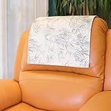 AmazeCov Non Slip Headrest Cover for Recliner Chair, Velvet Printed Lazy Boy Recliner Headrest Cover, Furniture Headrest Protector for Office Chair Theater Seat and Sofa,Gray Leaves
