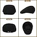 Men's Adjustable Newsboy Hat Classic Flat Gatsby Cabbie Ivy Cap for Golf Driving Winter Black