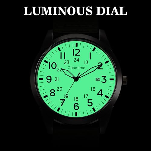 Tactical Military Watch for Men - Field-Tested Analog Quartz with Luminous Dial, 30M Water Resistant Nylon Band & Second Hand | Unisex Army Sport Wristwatch - Image 5