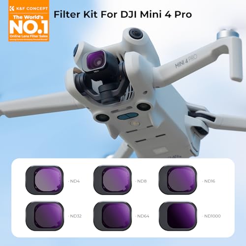 Image of K&F Concept 6 Pack ND Filter Kit Compatible with DJI Mini 4 Pro, (ND4 ND8 ND16 ND32 ND64 ND1000) Multi-Coated Neutral Density Optical Glass Filters