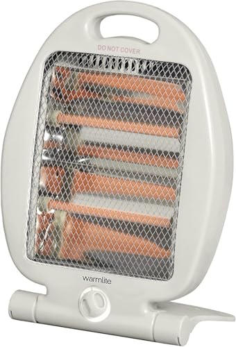 Warmlite WL42006 Folding Quartz Heater, 2 Heat Settings, Carry Handle, 400-800 W, White