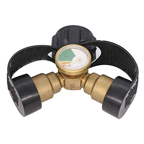 Adaptador de tanque de propano, Romacci Adaptador de propano Y-Splitter com medidor de adaptador de