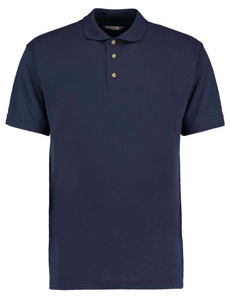 Kustom Kit Mens Short Sleeve Polo Shirts, Navy Blue, X-Large. KK400