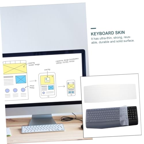 Funda de teclado de silicona transparente que reduce ruido y protege 5