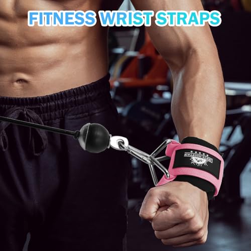 Image of Wrist Cuffs for Cable Machines - Padded & Adjustable Straps for Lateral Raises, Tricep Pushdowns & Strength Training