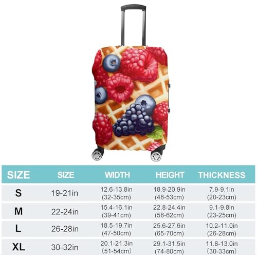 Waffle With Berries Travel Luggage Cover for Suitcase 19-32 Inches Elastic Washable Baggage Protector2