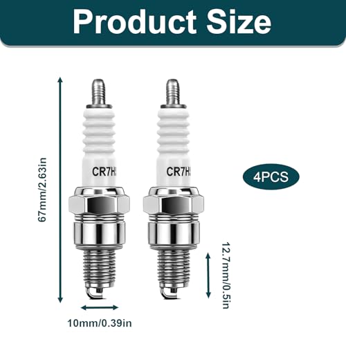4 Stück Zündkerze NGK CR7HSA, Zündkerzen für Roller, Universal Ersatz für Scooter Mofa Motorrad Rasenmäher Freischneider Motorsäge Heckenschere Benzinmotor Geräte 2-Takt 4-Takt Motoren Zündkerze