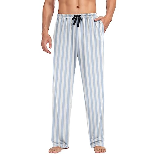 linqin Men's Pajama Pant Striped Black White Comfy Soft Lounge Sleep Pants Pajama Bottoms3