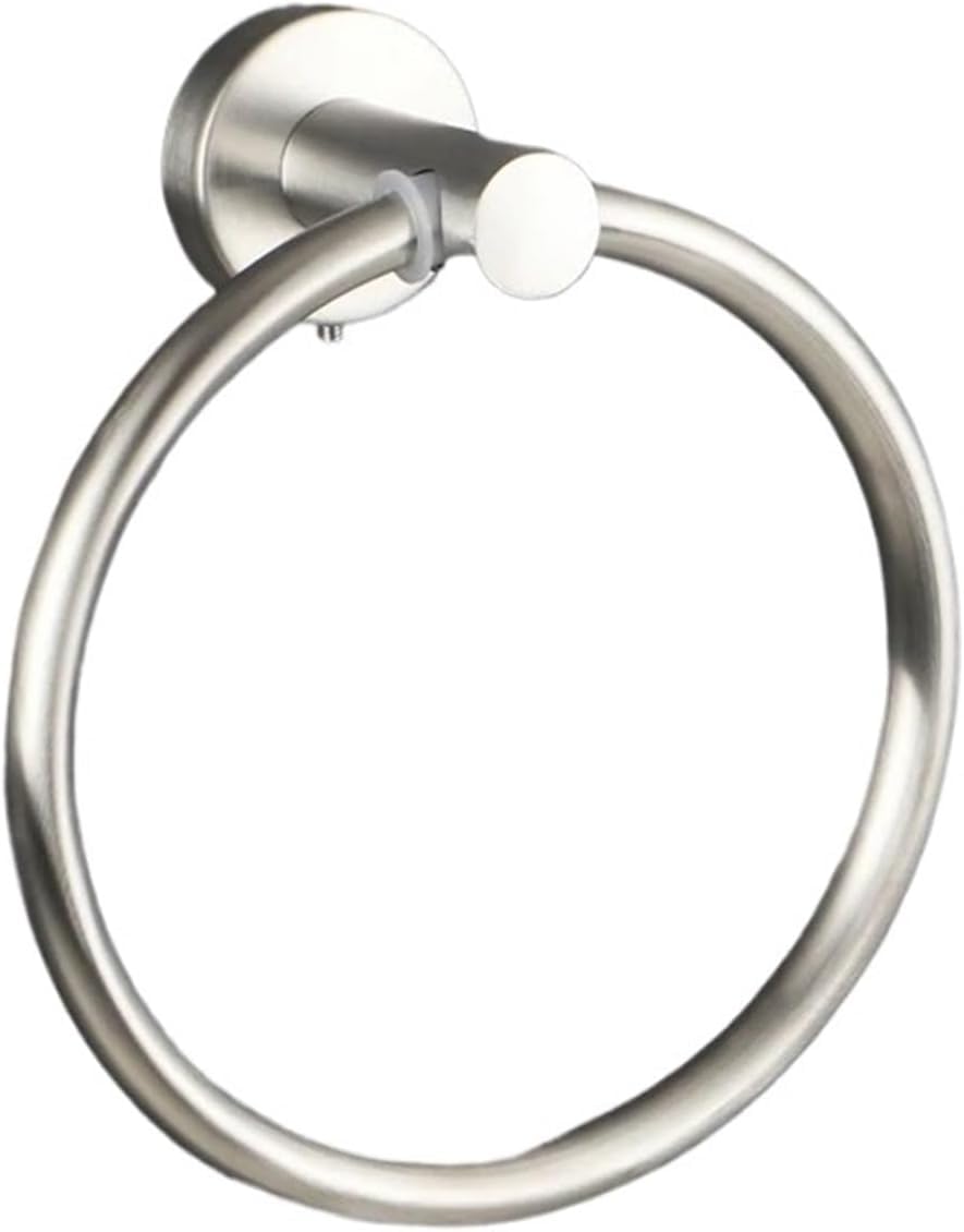 Anillo de toalla, anillo redondo baño acero inoxidable montaje en pared(Silver-towel Ring)
