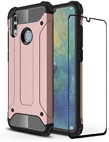 DESCHE for Huawei P Smart 2019 / Honor 10 Lite case, Hard PC Soft TPU 2 in 1 360 protective armor Shockproof scratch-resistant Durable phone case + Tempered glass -Red