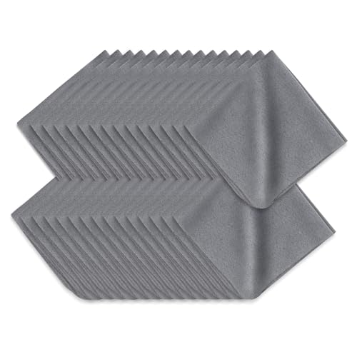 TENOC 30 Pack Microfiber Cleaning Cloths for Electronics, Camera Lenses, Eyeglasses, Cell Phone and Laptop Screens, Safe and Effective Wipe Kit, Gray (6