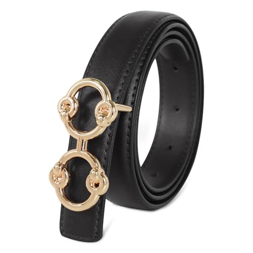 Image of Aurolran Women's Leather Belt with Buckle - Ideal for Dresses, Jeans, and Coats