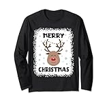 Bleached Rudolph Face Reindeer Merry Christmas tee