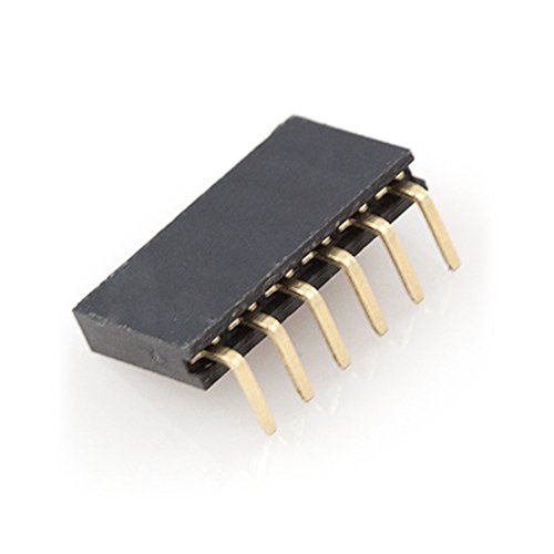 Connecteur femelle coudé 6 broches pour textile connecté Lilypad et Arduino