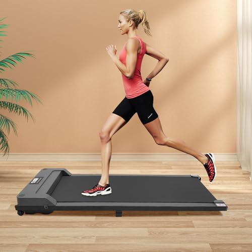 Tapis de course pour la maison/le bureau, tapis de marche silencieux avec écran LCD et télécommande, appareil d&rsquo;entraînement Under Desk Treadmill pour l&rsquo;entraînement d&rsquo;endurance, appareils de fitness