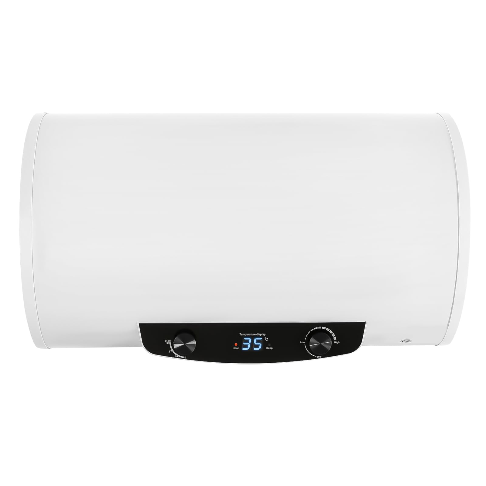 70L Elektrischer Warmwasserbereiter 2000W, Wandmontierter Warmwasserspeicher mit LED Digitalanzeige, Durchlauferhitzer, Temperaturregelbar, Inklusive Handbrause und Wasserhahn, IPX4, Für Bad Dusche
