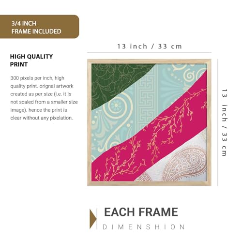 Image of Kotart Paintings Set of 4 Framed Paintings for Wall Decoration - Framed Wall Posters /Paintings for Living Room Bedroom with Frame - Big Size Wall Paintings /Hangings Set of 4 (Art 10, Big (13x17 or 13x13 inch))