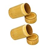 Cabilock 2pcs Parrot Feeders Food Bowls Natural Wooden Pet Feeding Boxes for Small Birds Hand-Rearing Training Accessories