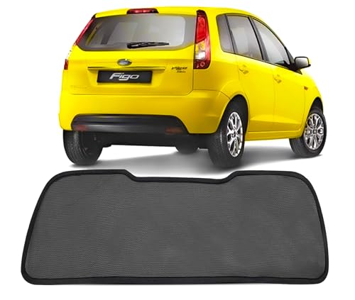 Image of Autofact Dicky Curtain for Ford Figo | Custom Fit Rear Windshield Sunshade | Foldable Mesh | Privacy & Cooling Car Accessory | Car Rear Sun Shade UV Block Easy Install Durable Black Mesh
