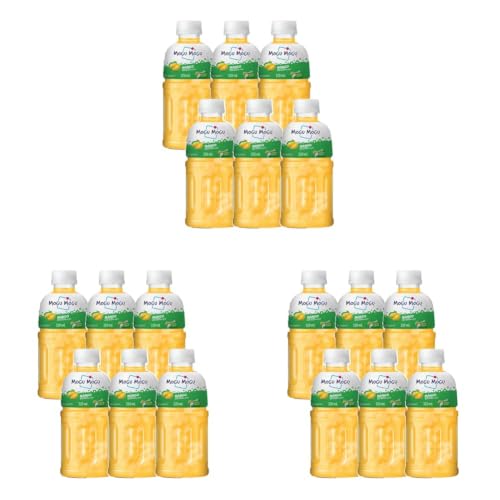 Image of Mogu Mogu Mango Juice with Nata de Coco Jelly 320ml (Pack of 18), Refreshing Tropical Thai-Made Sip & Chew Beverage