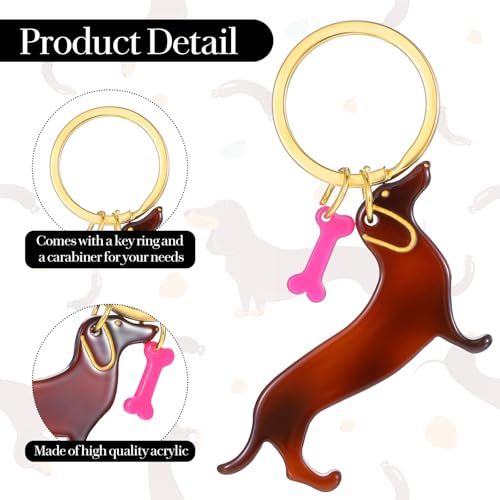 Giantree Dackel Schlüsselanhänger, Stilvolle Dackel Geschenke für Damen Glücksbringer Hunde Keychain Tasche Anhänger Geschenke für Lieblingsmensch Frauen Männer Kinder