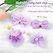 400 Pcs Baby Girls Hair Accessories Set,Baby Girls Hair Ties,Flower Bows Rubber Bands,Hair-friendly Hair Clip,Soft Elastic Hair Bands,Claw Clip(Purple)