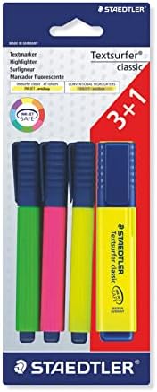 STAEDTLER 364 WP8 Textsurfer Classic Highlighter Pen - Assorted Colours (Wallet of 8)
