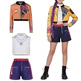 Rumi K-pop disfraz infantil, Disfraz demon Zoey Mira, k-pop, cosplay demon hunter carnaval y Halloween; conjunto inspirado idol asiática (Amarillo Rumi, 7-9)
