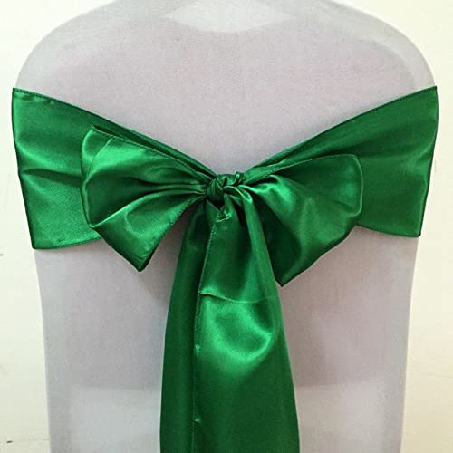 10 Pezzi/50 Pezzi/100 Pezzi Fiocchi per Sedie in Raso Telai per Feste a Casa Evento Decorazione di Nozze Sedia Nastro Nodo Cravatte-Verde Smeraldo,50 Pezzi
