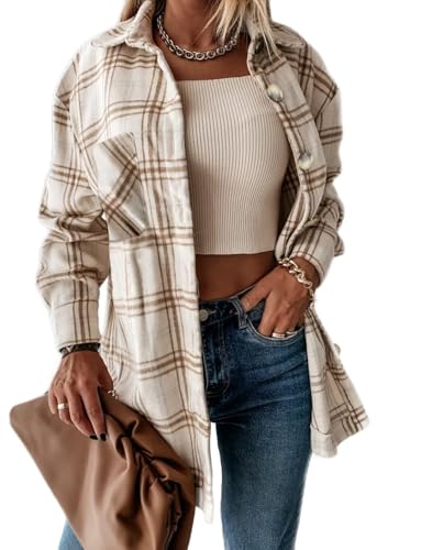 Magritta Flannel Shirts for Women Cozy Plus Size Coats Long