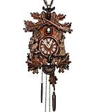  Horloges murales coucou faire un son de coucou, horloges murales uckoo horloge grand-père Cerf horloge coucou en bois fabriquée à la main, horloge murale coucou rétro à suspendre artisanat décoration