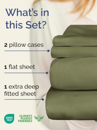 Image of Extra Deep Pocket Cal King Sheet Set - Breathable & Cooling - Sage Green