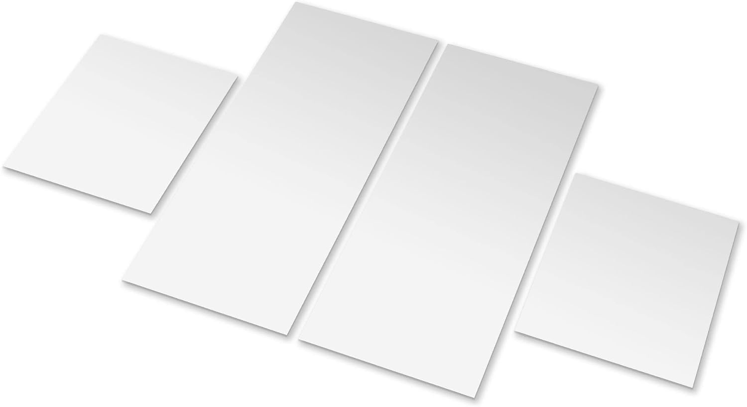 Americanflat Adhesive Mirror Tiles - Set of 4 - Frameless Rectangular and Square Mirrors for Wall or Home Decor - Peel and Stick Mirrors - Modern Glass Mirror for Bathroom, Bedroom, Living Room