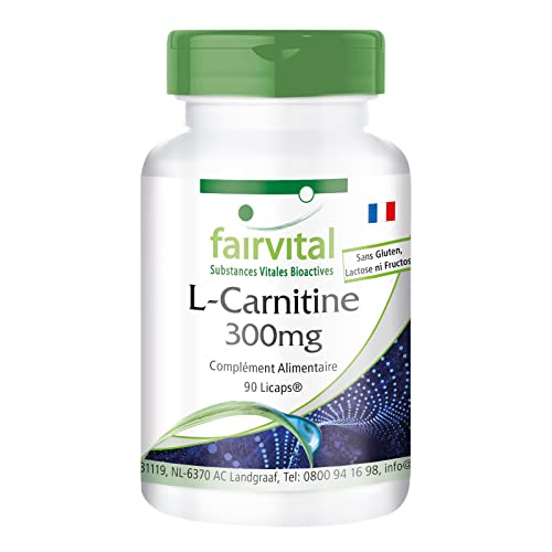Fairvital | L-carnitine 300mg VEGAN - Fortement dosé - 90 Licaps® - Carnipure